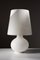 Lámpara de mesa vintage mediana de cristal de Murano esmerilado blanco, años 70, Imagen 1
