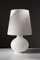 Vintage Medium Table Lamp in White Frosted Murano Glass, 1970s 1