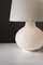 Lámpara de mesa vintage mediana de cristal de Murano esmerilado blanco, años 70, Imagen 5