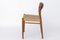 Danish Wood and Papercord Chair by Niels Moller, 1950s 4
