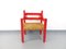 Italienischer Sessel aus Rotem Holz & Stroh im Stil von Vico Magistretti, 1970er 14