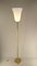 Large French Art Deco Brass Floor Lamp with Opal Glass Shade, 1920s 4