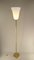 Large French Art Deco Brass Floor Lamp with Opal Glass Shade, 1920s, Image 4