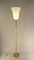 Grand Lampadaire Art Déco en Laiton avec Abat-Jour en Verre Opalin, France, 1920s 4