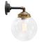 Vintage Clear Bubble Glass, Brass and Cast Iron Wall Light 5