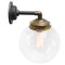 Vintage Clear Bubble Glass, Brass and Cast Iron Wall Light 3