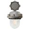 Industrielle Vintage Deckenlampe aus grauem Aluminiumguss und Klarglas 4