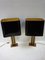 Mid-Century Modern Hollywood Regency Black Lacquer and Brass Table Lamps, 1970s, Set of 2 2