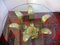 Mesa de comedor Art Déco floral de latón y cristal, años 40, Imagen 7