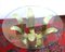 Mesa de comedor Art Déco floral de latón y cristal, años 40, Imagen 8