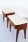 Tables de Chevet en Noyer et Marbre de Carrare, Italie, 1960s, Set de 2 1