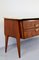 Italienisches Sideboard aus Nussholz, Carrara Marmor & Messing, 1960er 11