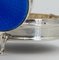 Antike englische George V Schmuckkästchen aus Silber & Blau emailliert, 1920er 5