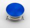 Antique George V English Silver and Blue Enamelled Trinket Box, 1920s 1