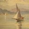 Artista francese, Lago con barche, 1950, Olio su tela, con cornice, Immagine 12
