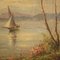 Artista francese, Lago con barche, 1950, Olio su tela, con cornice, Immagine 11