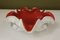 Murano Red and White Glass Ashtray, 1980, Image 1