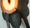 Large Mid-Century Brutalist Wall Sconce in Wrought Iron with Agate Center, Image 7