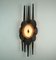 Large Mid-Century Brutalist Wall Sconce in Wrought Iron with Agate Center 10