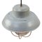 Vintage Industrial Grey Metal Clear Frosted Glass Pendant Light 4