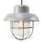 Vintage Industrial Grey Metal Clear Frosted Glass Pendant Light 3