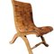 Mid-Century Lower Leather and Wood Chair by Pierre Lottier, 1960s 2