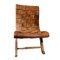 Mid-Century Lower Leather and Wood Chair by Pierre Lottier, 1960s 4