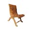 Mid-Century Lower Leather and Wood Chair by Pierre Lottier, 1960s 1