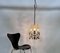 Lámpara de araña italiana de tres luces de hoja de latón y cristal de Murano, años 50, Imagen 22
