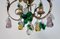 Italian Three-Light Chandelier in Brass Leaf and Murano Glass, 1950s 7