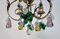 Italian Three-Light Chandelier in Brass Leaf and Murano Glass, 1950s, Image 7