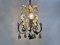 Lámpara de araña italiana de tres luces de hoja de latón y cristal de Murano, años 50, Imagen 20