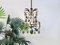 Lámpara de araña italiana de tres luces de hoja de latón y cristal de Murano, años 50, Imagen 11
