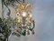 Lámpara de araña italiana de tres luces de hoja de latón y cristal de Murano, años 50, Imagen 10