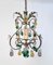 Italienischer Kronleuchter mit drei Leuchten aus Blattmessing & Muranoglas, 1950er 1