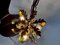Lámpara de araña italiana de tres luces de hoja de latón y cristal de Murano, años 50, Imagen 21