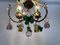 Italienischer Kronleuchter mit drei Leuchten aus Blattmessing & Muranoglas, 1950er 8