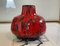 Large Mid-Century Red Fat Lava Studio Ceramic Vase, Germany, 1970s 5