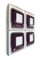 Op Art Square Wall Sconces in White and Purple Metal from Doria Leuchten, Germany, 1970s, Set of 4 7