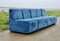 Modular Sofa in Blue Velvet, 1980s, Set of 5 13