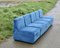 Modular Sofa in Blue Velvet, 1980s, Set of 5 17