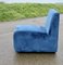 Modular Sofa in Blue Velvet, 1980s, Set of 5 6