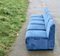 Modular Sofa in Blue Velvet, 1980s, Set of 5 8