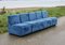 Modulares Sofa aus blauem Samtstoff, 1980er, 5er Set 15