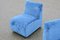 Modulares Sofa aus blauem Samtstoff, 1980er, 5er Set 5