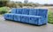 Modulares Sofa aus blauem Samtstoff, 1980er, 5er Set 19