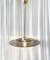 Lámpara colgante grande de cristal de Murano ahumado y latón, Alemania, años 80, Imagen 2