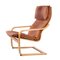 Cognac Leather Points Chair by Noboru Nakamura for Ikea, 1970s 1