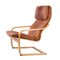 Cognac Leather Points Chair by Noboru Nakamura for Ikea, 1970s, Image 1