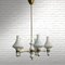 Nordic Minimalist Chandelier with Opal Glass Shades attributed to Lival, Finland, 1970s 1